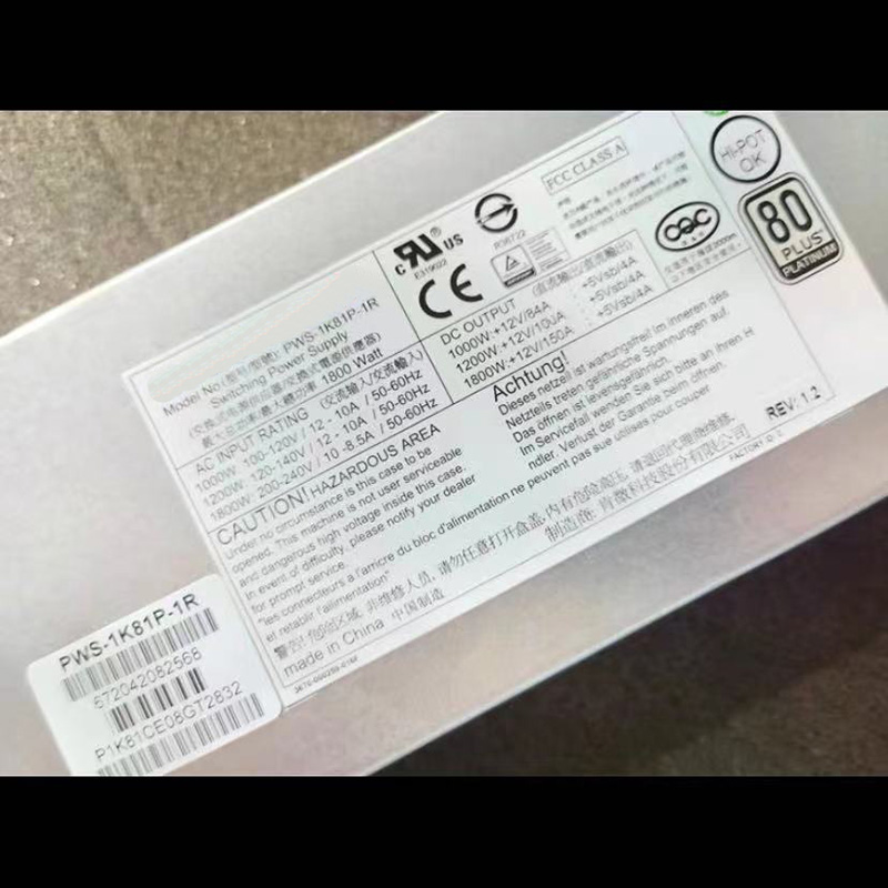 PWS-1K81P-1R 1800W For Supermi - 1800W Server Power Supply Redundant บทวิจารณ์และราคา